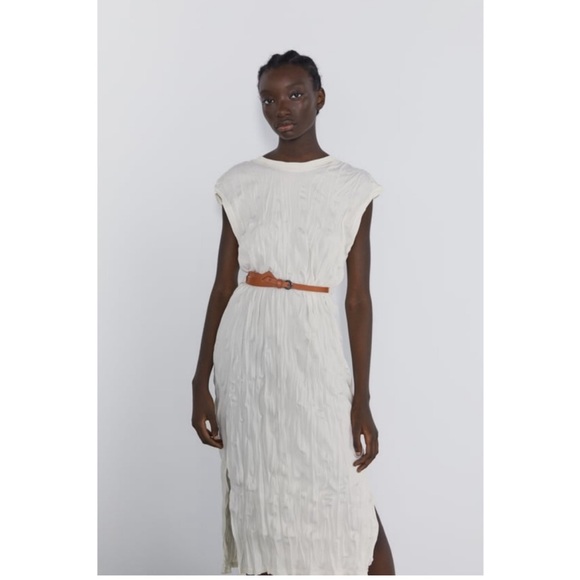 Zara crinkle effect midi dress - Picture 4 of 10